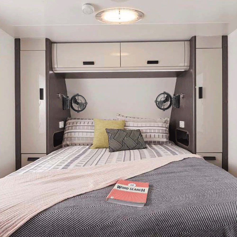 SJRV Fan installed in a caravan