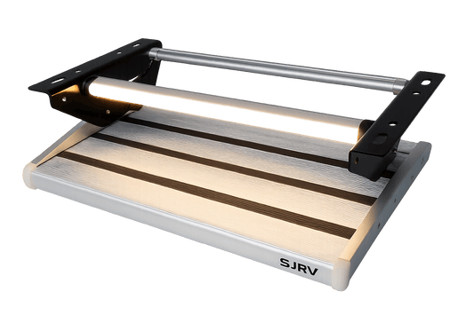 RV Caravan Fold Up Step with LED Light | Van DIY