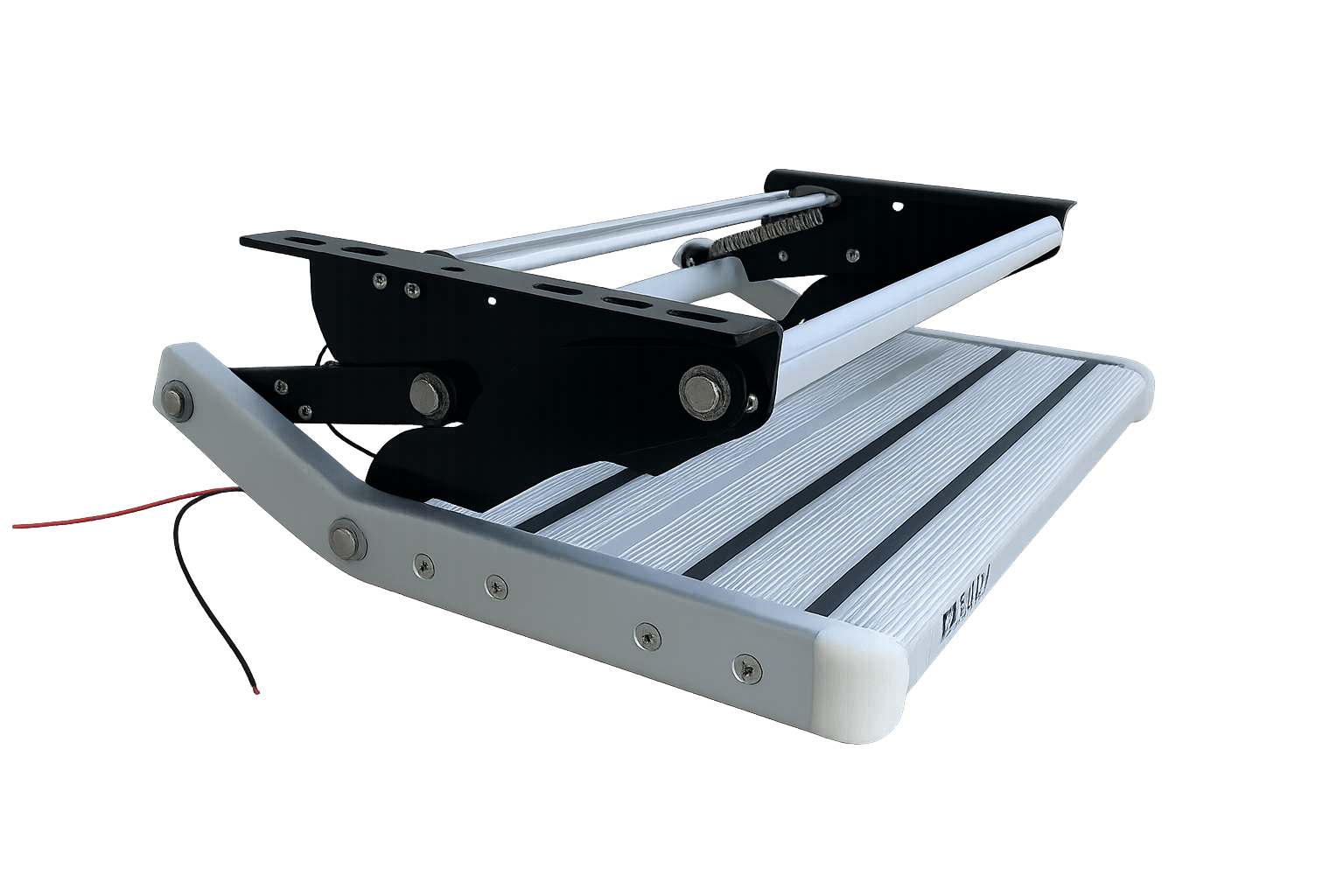 RV Caravan Fold Up Step with LED Light | Van DIY