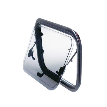 SJRV Flat Acrylic Caravan Window with blind and flyscreen, stylish and practical upgrade for caravans.