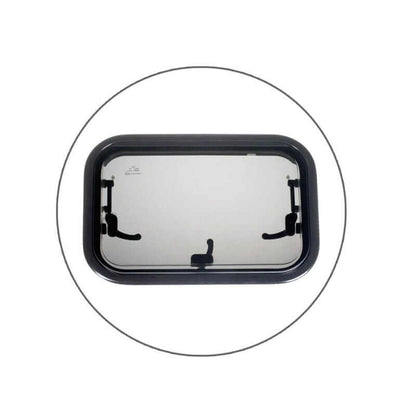 Van DIY - Flat Acrylic Caravan Window with blind and flyscreen, stylish and practical upgrade for caravans.