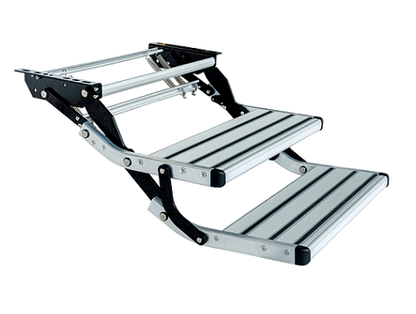 Manual RV Caravan Double Step | Fold Up with LED Light | Van DIY