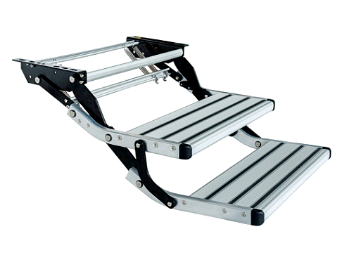 Manual RV Caravan Double Step | Fold Up with LED Light | Van DIY